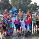 facility lake arbor group of children and instructors at swim lesson