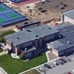 aerial photo of the Simms Street Recreation Center and outdoor pickleball courts