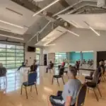 A group of people in a room.