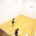 2 people playing racquetball at the Racquetball and Fitness Center