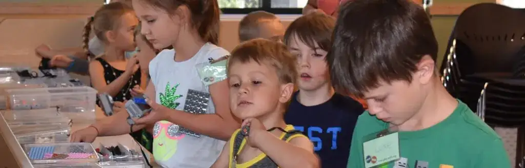 a group of children in a room