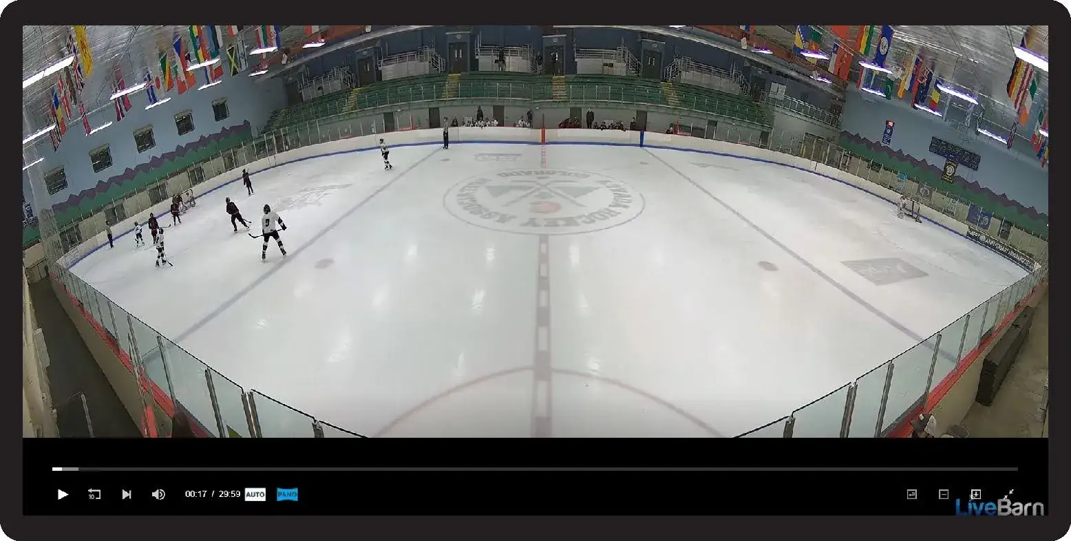 screen capture of the Apex Center Ice Arena from the LiveBarn camera