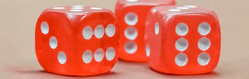 red and white dice