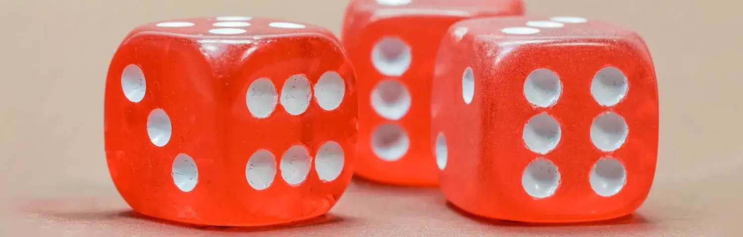 red and white dice