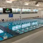 Arvada Aquatics Center view from the mezzanine..